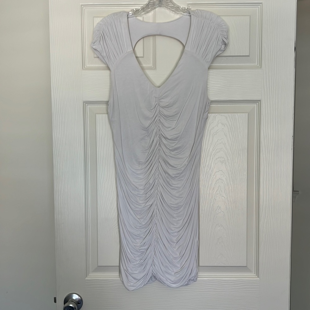 Bebe NWOT White Ruched Mini Dress